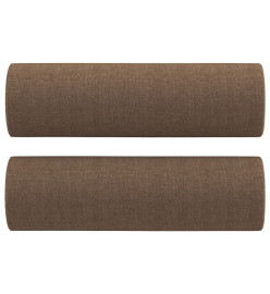 Canapé 2 places avec oreillers décoratifs marron 120 cm tissu