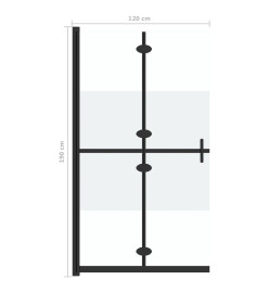 Paroi de douche pliable Verre ESG demi-dépoli 120x190 cm