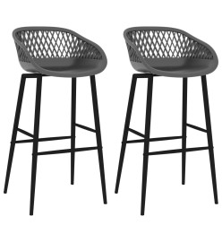 Chaises de bar lot de 2 gris