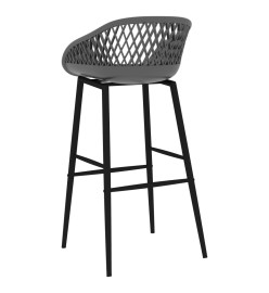 Chaises de bar lot de 2 gris