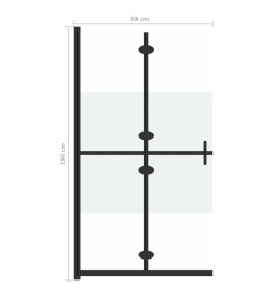 Paroi de douche pliable Verre ESG demi-dépoli 80x190 cm