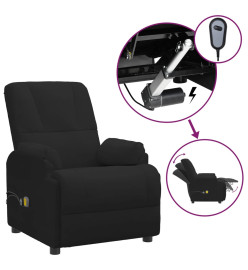 Fauteuil électrique de massage Noir Similicuir daim