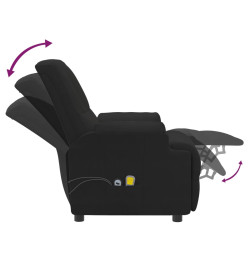 Fauteuil électrique de massage Noir Similicuir daim