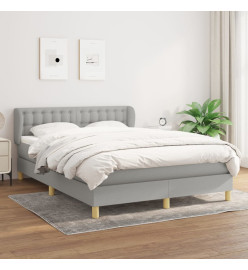 Lit à sommier tapissier avec matelas Gris clair 140x200cm Tissu