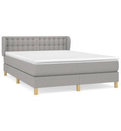 Lit à sommier tapissier avec matelas Gris clair 140x200cm Tissu