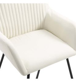 Chaises à manger lot de 2 crème tissu