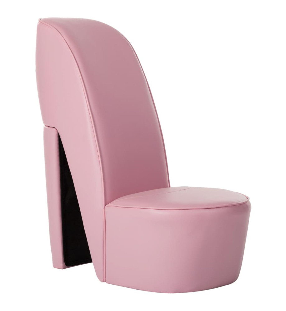 Chaise en forme de chaussure à talon haut Rose Similicuir