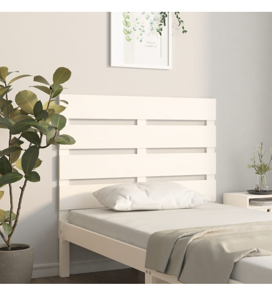 Tête de lit Blanc 100x3x80 cm Bois massif de pin Tête de lit Blanc 100x3x80 cm Bois massif de pin