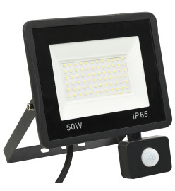 Projecteur à LED avec capteur 50 W Blanc froid