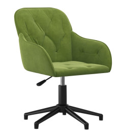 Chaise pivotante de bureau Vert clair Velours