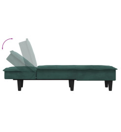 Chaise longue vert foncé velours