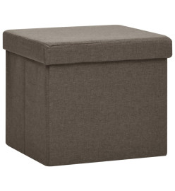 Tabouret de rangement pliable avec motif de chat Marron Tissu