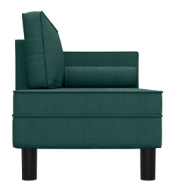 Chaise longue avec coussins et traversin vert foncé tissu