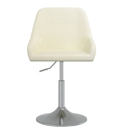 Chaise pivotante de salle à manger Crème Tissu