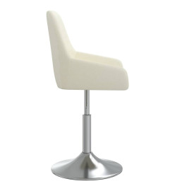 Chaise pivotante de salle à manger Crème Tissu