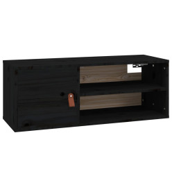 Armoire murale Noir 80x30x30 cm Bois de pin massif