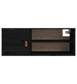 Armoire murale Noir 80x30x30 cm Bois de pin massif