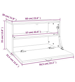 Armoire murale Blanc 60x30x35 cm Bois de pin massif
