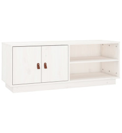 Meuble TV Blanc 105x34x40 cm Bois de pin massif