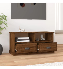 Meuble TV chêne marron 93x35,5x45 cm bois d'ingénierie