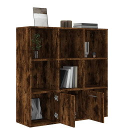 Armoire à livres Chêne fumé 98x30x98 cm