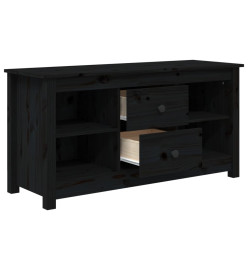 Meuble TV Noir 103x36,5x52 cm Bois de pin massif