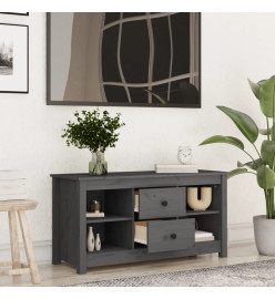 Meuble TV Gris 103x36,5x52 cm Bois de pin massif