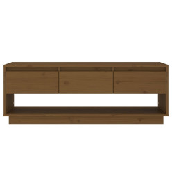 Meuble TV Marron miel 110,5x34x40 cm Bois de pin massif