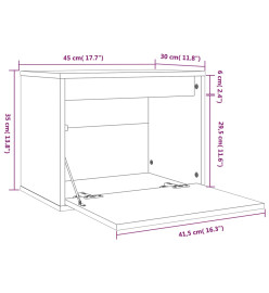 Armoire murale Gris 45x30x35 cm Bois de pin massif