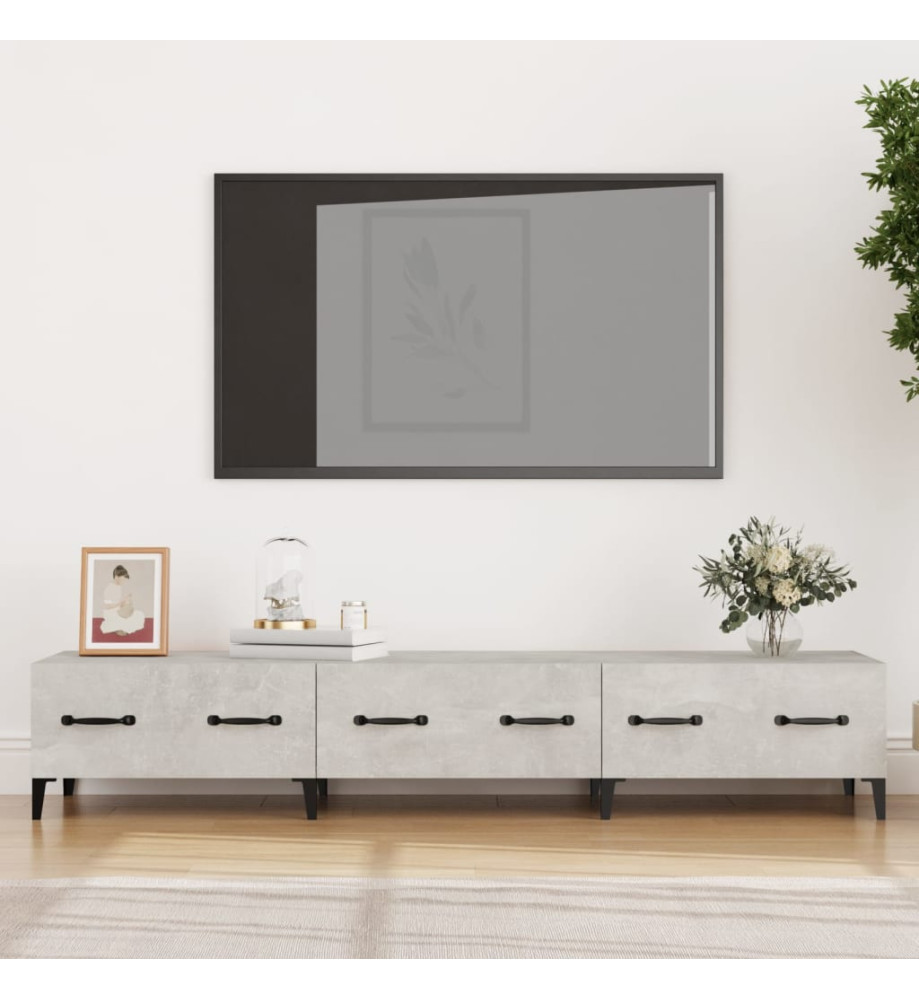 Meuble TV Gris béton 150x34,5x30 cm Bois d'ingénierie