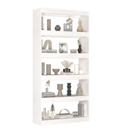 Bibliothèque/Séparateur de pièce Blanc 80x30x167,4cm Pin solide