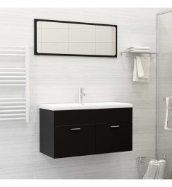 Ensemble de meubles de salle de bain 2 pcs Noir Aggloméré