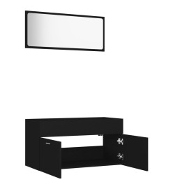 Ensemble de meubles de salle de bain 2 pcs Noir Aggloméré