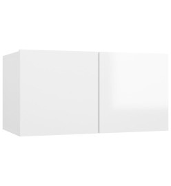 Meubles TV suspendus 2 pcs Blanc brillant 60x30x30 cm