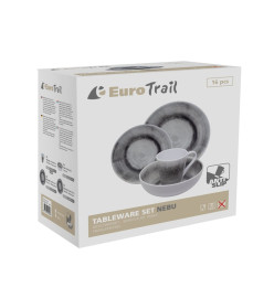 Eurotrail Ensemble de vaisselle 16 pcs Nebu gris