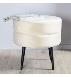 Venture Home Pouf Pot 40x40x40 cm Velours Noir et beige clair