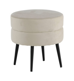 Venture Home Pouf Pot 40x40x40 cm Velours Noir et beige clair