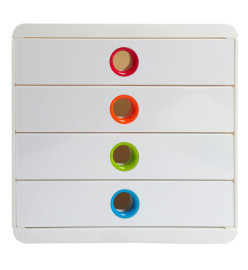 Exacompta Set de tiroirs de bureau Pop-Box avec 4 tiroirs Blanc