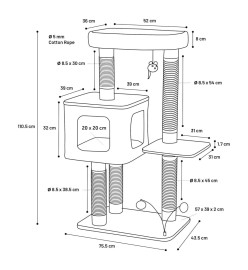 FLAMINGO Arbre à chat Fati 75,5x43,5x110,5 cm