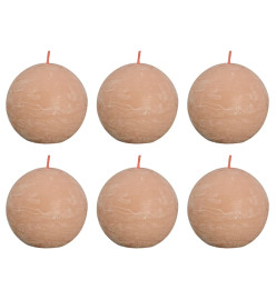 Bolsius Bougies boule rustiques Shine 6 pcs 76x71 mm Rose brumeux