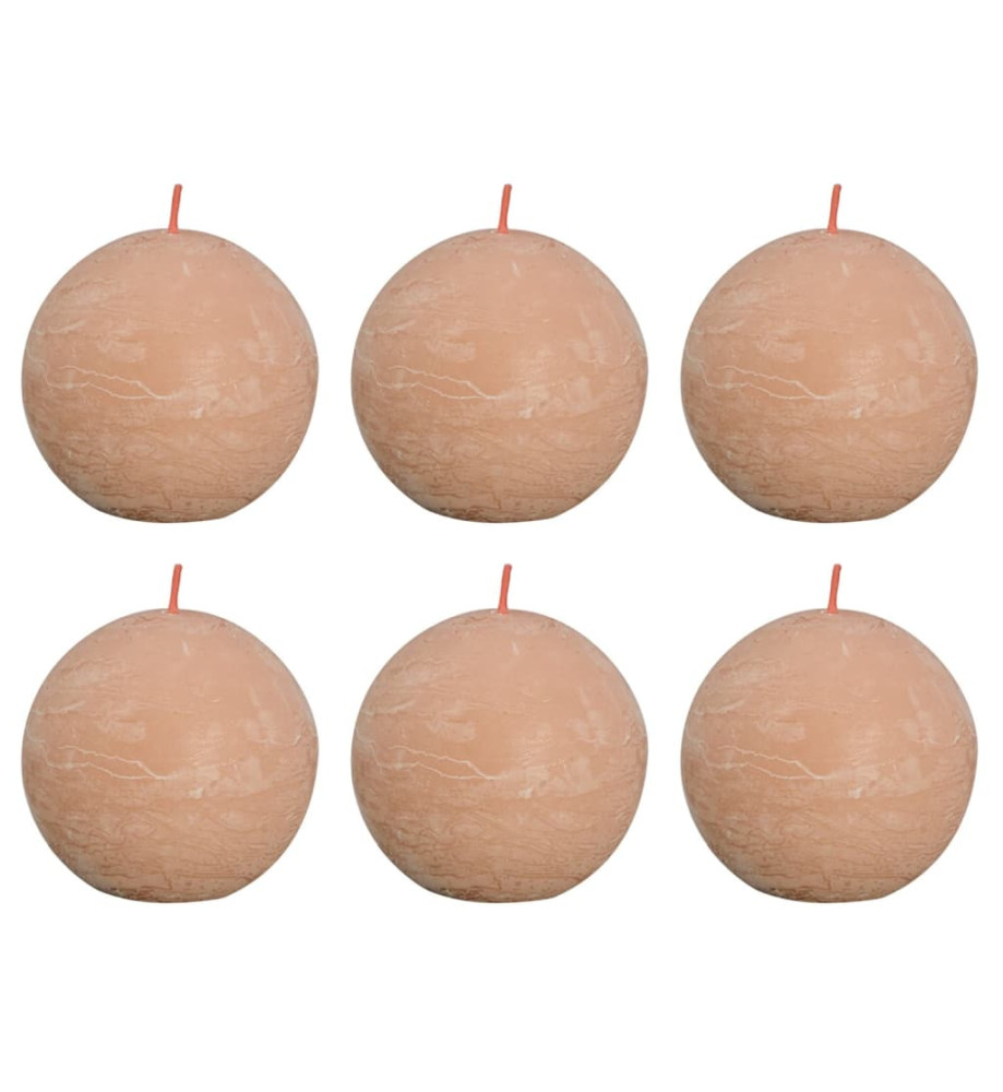 Bolsius Bougies boule rustiques Shine 6 pcs 76x71 mm Rose brumeux