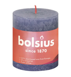 Bolsius Bougies pilier rustiques Shine 4 pcs 80x68 mm Bleu crépuscule