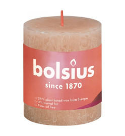 Bolsius Bougies pilier rustiques Shine 4 pcs 80x68 mm Rose brumeux