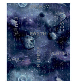 Good Vibes Papier peint Galaxy Planets and Text Noir et violet