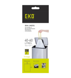 EKO Ensemble sacs poubelle F 40-60 L 24x12 pcs Blanc