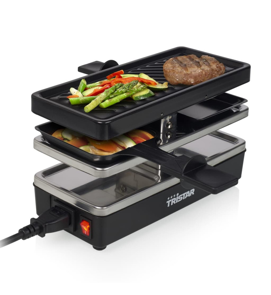 Tristar Gril à raclette 2 personnes RA-2741 400 W 23,8x10,4 cm Noir