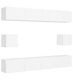 Ensemble de meubles TV 6 pcs Blanc Aggloméré