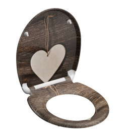 SCHÜTTE Siège de toilette avec fermeture en douceur WOOD HEART imprimé