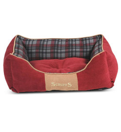 Scruffs Lit à boîte pour chien Highland Rouge S