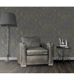 DUTCH WALLCOVERINGS Papier peint Motif de marbre Noir et doré